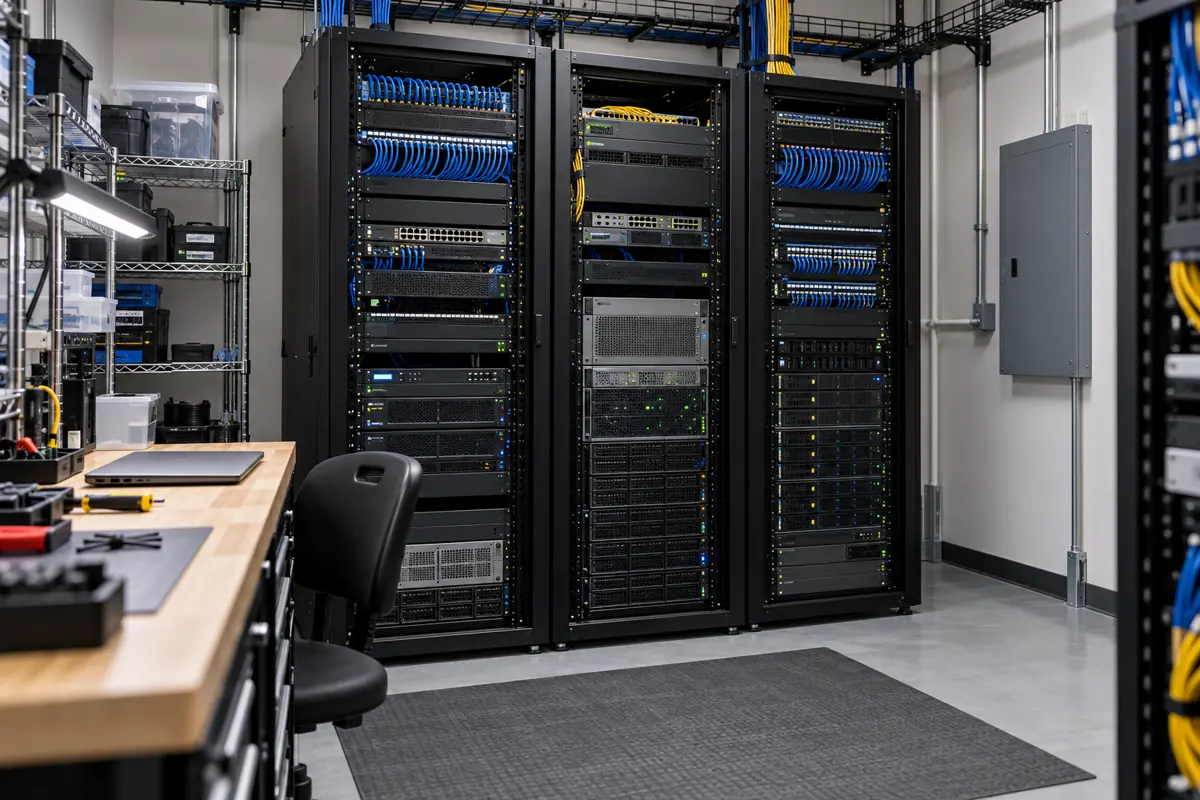 An organized commercial network room