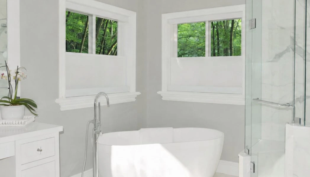 Atlas Bottom-Up Shades in a finished interior