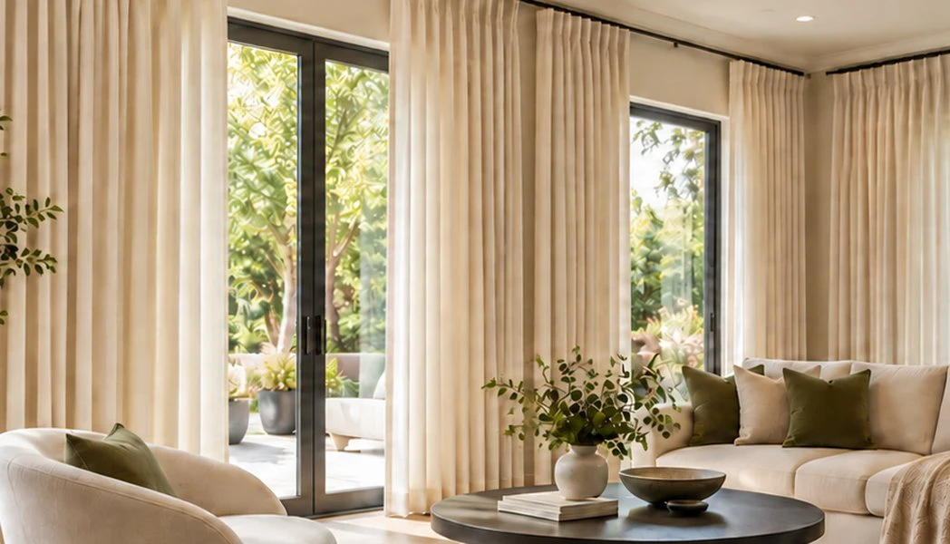 Custom Drapery in a finished interior