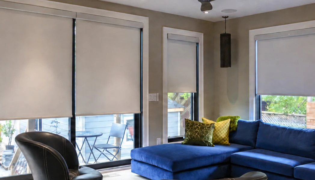 Roller Shades in a finished interior
